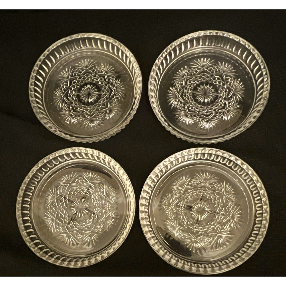 Crystal Clear Industries Essex Clear Glass Coasters Set of 4 Discontinued